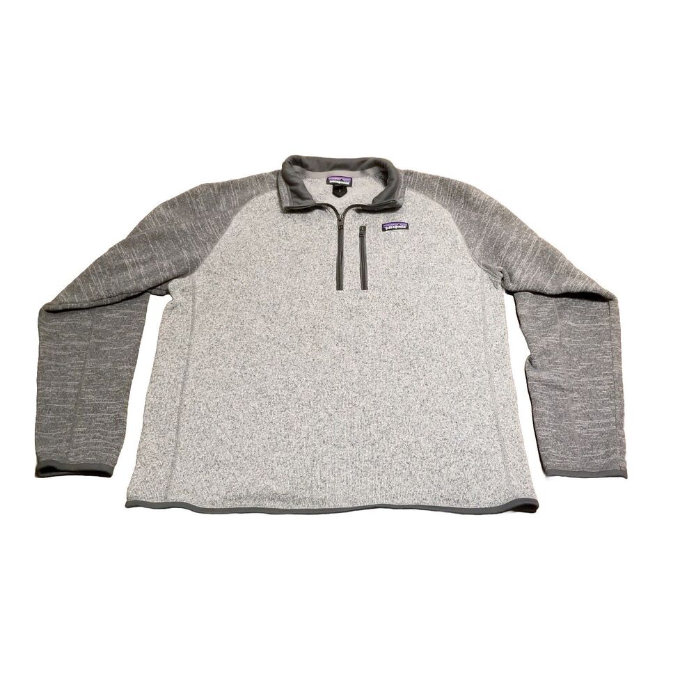 Patagonia Better Sweater Men's Size Large Gray Heathered 1/4 Zip Fleece Jersey